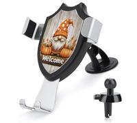 Jubonexis Support de téléphone de voiture scandinave petit nain orange chapeau citrouilles support triangle clip base grille d'aération téléphone portable voiture accessoires automobiles pour