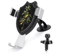Jubonexis Support de téléphone de voiture vintage botanique A Lemon Tree Branch Support triangle Clip Base Air Vent Support de téléphone portable Accessoires automobiles pour smartphones portables de