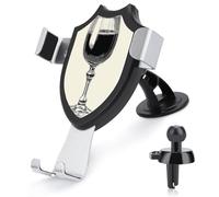 Jubonexis Support de téléphone de voiture vintage en verre de vin simple - Support triangulaire à clip pour grille d'aération - Accessoires automobiles pour smartphones de 4 à 6 pouces