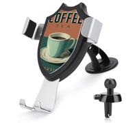 Jubonexis Support de téléphone de voiture vintage pour tasse à café sur une table - Support triangulaire à clip pour grille d'aération - Accessoires automobiles pour smartphones de 4 à 6 pouces