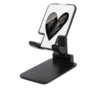 Jubonexis Support de téléphone portable en forme de cœur noir écrit à la main - Support de téléphone portable réglable pour bureau