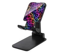 Jubonexis Support de téléphone portable irisé nacré arc-en-ciel léopard pliable et réglable pour bureau