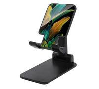 Jubonexis Support de téléphone portable pliable et réglable avec feuilles tropicales dorées et vertes pour bureau