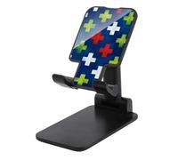 Jubonexis Support de téléphone portable pliable et réglable avec motif croix rouge, blanc, vert sur fond bleu