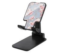 Jubonexis Support de téléphone portable pliable et réglable avec motif rose aquarelle sur fond bleu clair pâle