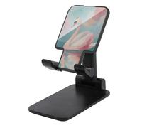Jubonexis Support de téléphone portable pliable et réglable en forme de cygne avec petite couronne dorée, rose pâle