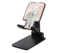Jubonexis Support de téléphone portable pliable et réglable en forme de lapin avec nœud papillon en soie vert pâle pour bureau