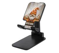 Jubonexis Support de téléphone portable pliable et réglable en forme de petit nain scandinave orange chapeau citrouilles pour bureau
