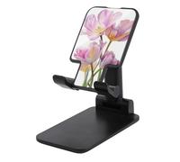 Jubonexis Support de téléphone portable pliable et réglable en forme de tulipe rose pâle rose pâle aquarelle pour bureau