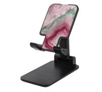 Jubonexis Support de téléphone portable pliable et réglable en pierre d'agate, rose pâle, rouge, vert menthe, pour bureau