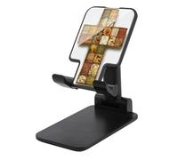 Jubonexis Support de téléphone portable pliable et réglable Motif floral d'automne Croix gothique