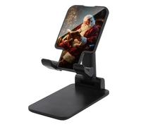 Jubonexis Support de téléphone portable pliable et réglable pour bureau avec Père Noël qui lit dans un fauteuil