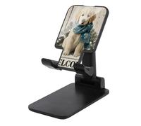 Jubonexis Support de téléphone portable pliable et réglable pour bureau Motif chiot Golden Retriever Bleu glacier