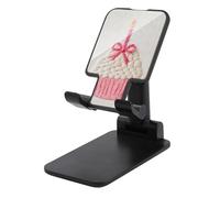 Jubonexis Support de téléphone portable pliable et réglable pour bureau Motif cupcake d'anniversaire avec bougie rose
