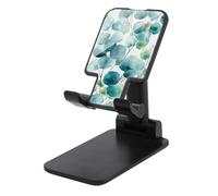 Jubonexis Support de téléphone portable pliable et réglable pour bureau Motif eucalyptus aquarelle Bleu et vert