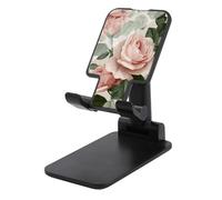 Jubonexis Support de téléphone portable pliable et réglable pour bureau - Rose pâle et feuilles vert sauge