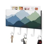 Jubonexis Support mural simple abstrait en forme de silhouette de chaîne de montagnes avec 5 crochets en acrylique pour la maison, le bureau, l'entrée