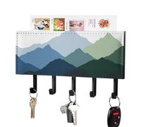 Jubonexis Support mural simple abstrait en forme de silhouette de chaîne de montagnes avec 5 crochets en acrylique pour la maison, le bureau, l'entrée