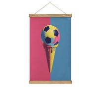 Jubonexis Tableau abstrait en forme de cornet de glace en forme de ballon de football, peinture sur toile, cadre en bois, suspension d'affiche, kit d'art mural