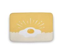 Jubonexis Tapis de porte de salle de bain Egg Like The Sun, tapis de sol en velours corail extra doux, absorption rapide de l'eau, antidérapant, confortable, 40 x 60 cm