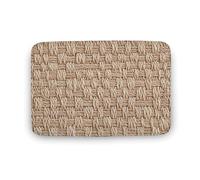 Jubonexis Tapis de porte de salle de bain texturé en jonc de mer tissé, tapis de sol en velours corail extra doux, absorption rapide de l'eau, antidérapant, confortable, 40 x 60 cm