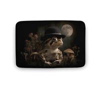 Jubonexis Tapis de porte de salle de bain Toad portant un chapeau noir - Tapis de sol en velours corail extra doux - Absorption rapide de l'eau - Antidérapant - Confortable - 50 x 80 cm
