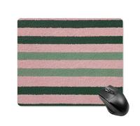 Jubonexis Tapis de souris avec lignes verticales parallèles, rose clair et vert foncé, tapis de souris pour ordinateur portable de bureau avec base en caoutchouc antidérapant, tapis de souris de jeu