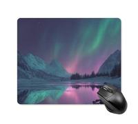 Jubonexis Tapis de souris Dreamy Winter Valley Paysage lumineux vert violet Petit ordinateur de bureau Tapis de souris pour ordinateur portable de bureau avec base en caoutchouc antidérapant, tapis de