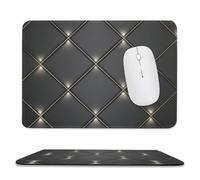Jubonexis Tapis de souris en verre et métal avec base en caoutchouc antidérapant, motif diamant, pour ordinateur de bureau, ordinateur portable