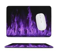 Jubonexis Tapis de souris violet flamme, petit ordinateur de bureau pour ordinateur portable avec base en caoutchouc antidérapant, tapis de souris de jeu