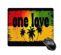 Jubonexis Tapis de souris Words One Love And Palm Trees Silhouette - Petit ordinateur de bureau - Avec base en caoutchouc antidérapant - Pour jeux vidéo
