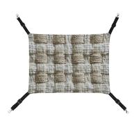 Jubonexis Tapis en coton beige texturé avec hamac tissé respirant pour animal domestique avec sangles réglables Lit suspendu pour chat ou chien