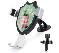 Jubonexis Tasse à café abstraite blanche perce-neige fleur support de téléphone de voiture support triangle clip base grille d'aération téléphone portable voiture accessoires automobiles pour