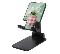 Jubonexis Tasse à café abstraite blanche perce-neige fleur support de téléphone portable pliable réglable support de téléphone pour bureau