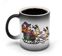 Jubonexis Tasse à café en céramique à changement de couleur avec motif de petits fantômes avec renne - 325 ml