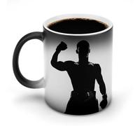 Jubonexis Tasse à café en céramique à changement de couleur avec silhouette d'un gagnant Boxer 325 ml