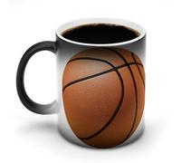 Jubonexis Tasse à café en céramique à changement de couleur en forme de ballon de basket-ball, 325 ml