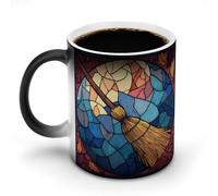 Jubonexis Tasse à café en céramique à changement de couleur rétro en forme de balai de magicien - 325 ml
