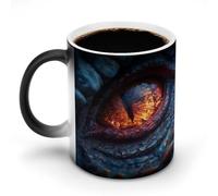 Jubonexis Tasse à café en céramique à changement de couleur rouge œil de dragon - 325 ml