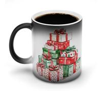 Jubonexis Tasse à café en céramique à couleur changeante avec motif aquarelle - Cadeau de Noël - 325 ml