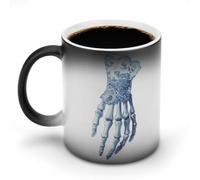 Jubonexis Tasse à café en céramique avec main squelette avec gant en dentelle changeant de couleur - 325 ml