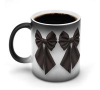 Jubonexis Tasse à café en céramique avec nœuds en forme de coquette - Couleur changeante - 325 ml