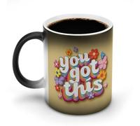 Jubonexis Tasse à café en céramique avec texte en anglais « You Got This Flower » - 325 ml