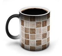Jubonexis Tasse à café vintage bohème marron neutre à couleur changeante en céramique - 325 ml