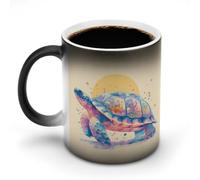 Jubonexis Tasses à café en céramique à changement de couleur avec petite tortue mignonne, 325 ml