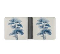 Jubonexis The Palm Tree - Portefeuille à deux volets en cuir synthétique souple bleu indigo, porte-monnaie, carte de crédit, porte-cartes pour hommes et femmes