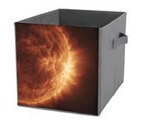 Jubonexis The Sun Cube Bacs de rangement pliables en tissu décoratif avec poignées pour étagères, placards, 27 x 27 cm