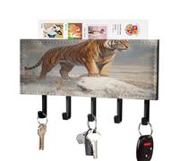 Jubonexis Tiger Standing in A Vast Ice Age Tundra Support mural avec 5 crochets en acrylique pour maison, bureau, entrée