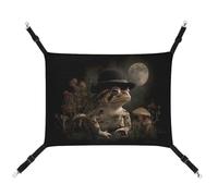 Jubonexis Toad Hamac respirant avec sangles réglables pour chat et chien portant un chapeau noir