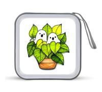 Jubonexis Two Ghosts Inside Pot de fleurs CD DVD Étui de rangement portable pour voiture, maison, voyage